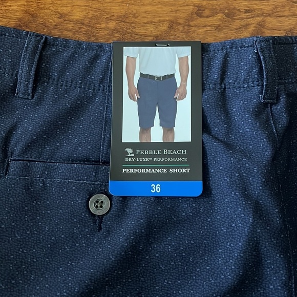 NWT Pebble Beach Men Dry Luxe Performance Silver Shorts Size 36 - Picture 8 of 10